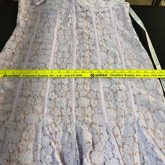 New Nasty Gal Lace Mini Dress Lavender Nude Lining Size 12 New With Tags Pirple - Picture 5 of 15